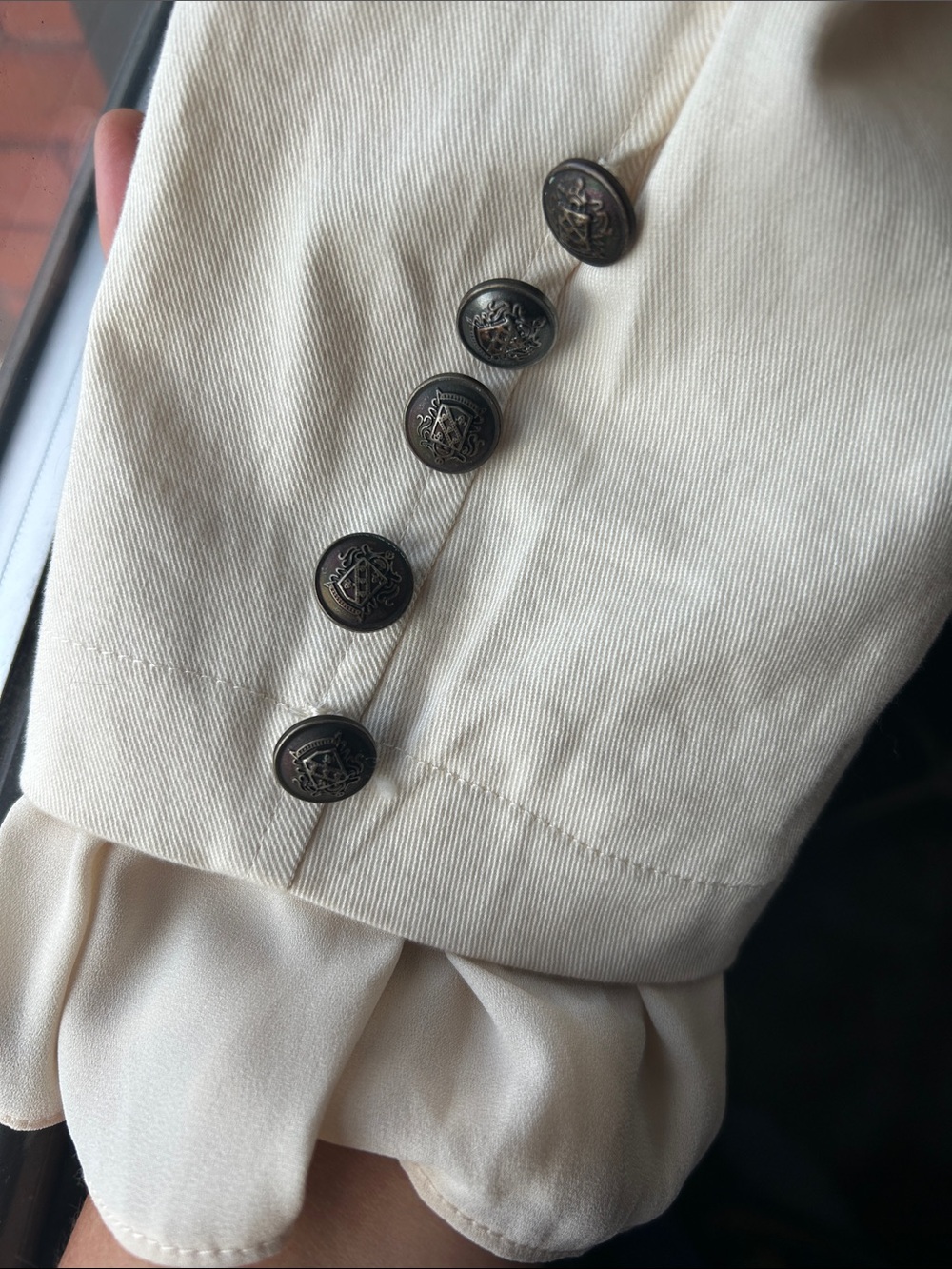 Women’s Cream Military-Style Layered Blazer - Picture 4 of 5